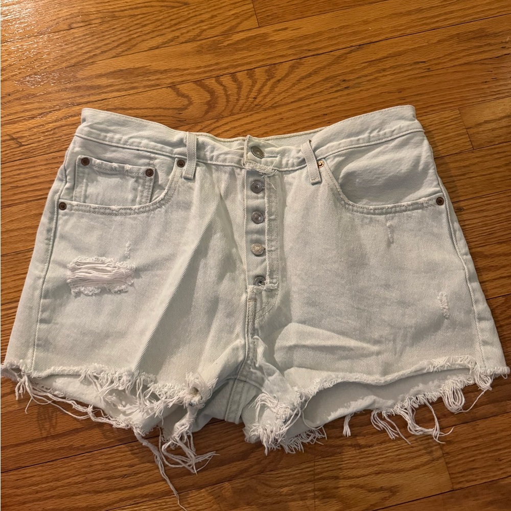 Levi's Light Blue Shorts with Button Fly